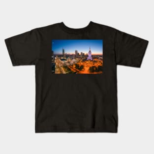 Warsaw city center at dusk Kids T-Shirt